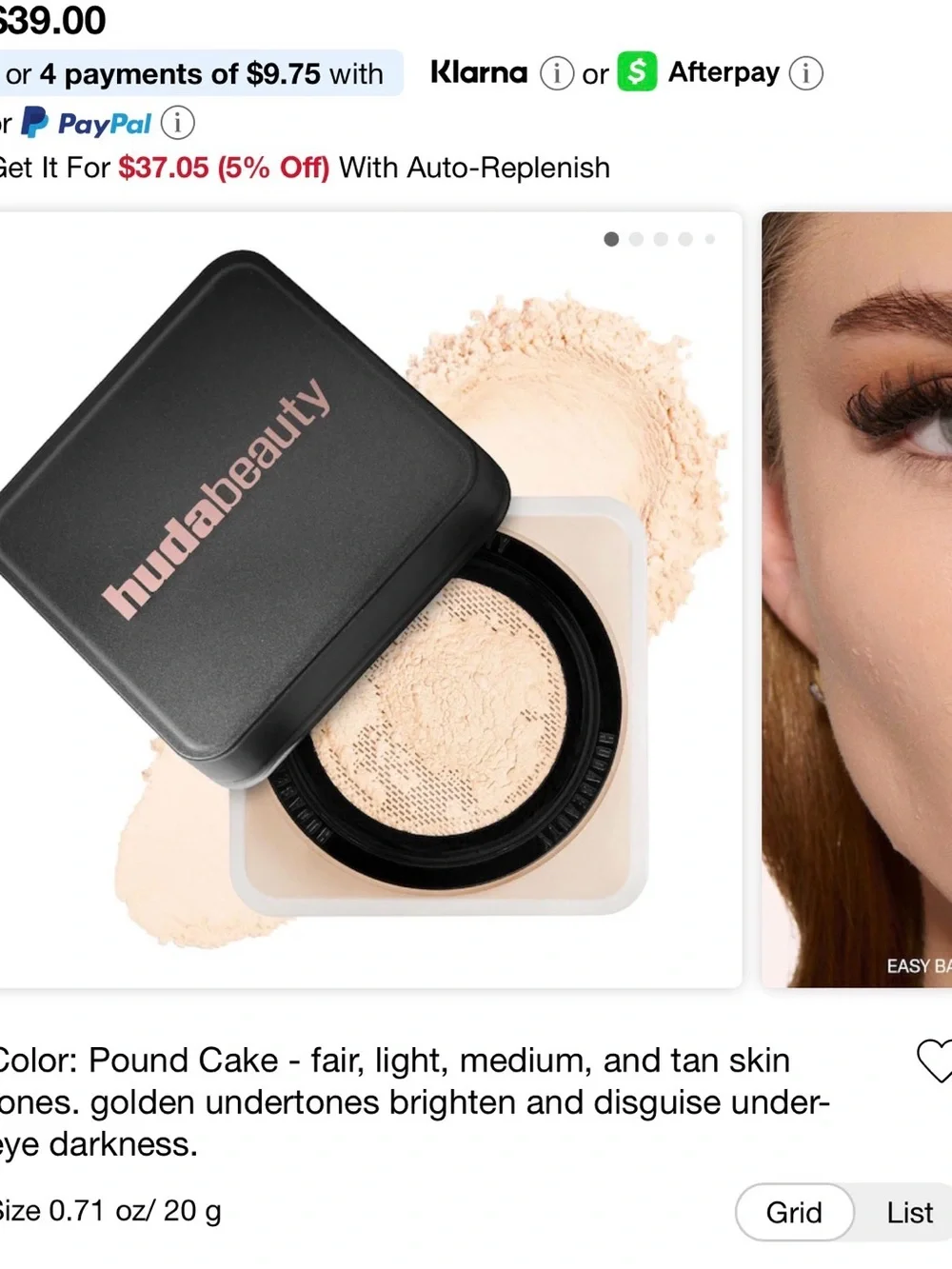 HUDA BEAUTY Pressed Setting Powder – Pound Cake (Light/Fair)